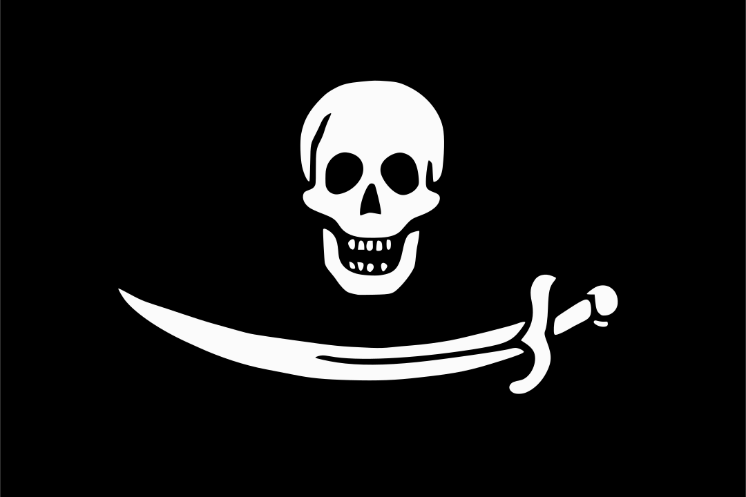 Jolly Roger pirate flag of Bartholomew Roberts, 1720.