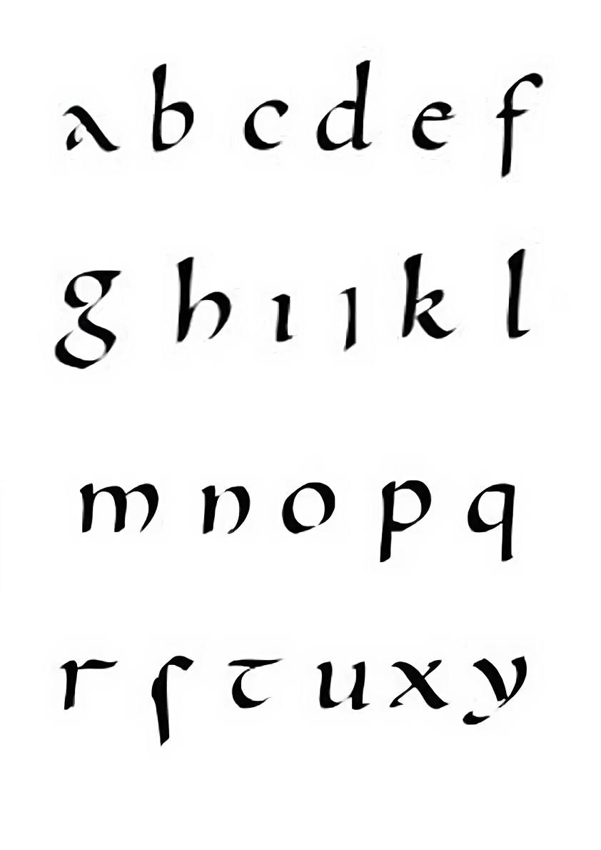 Carolingian minuscule alphabet