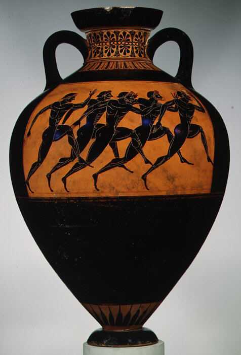 Terracotta Panathenaic prize amphora