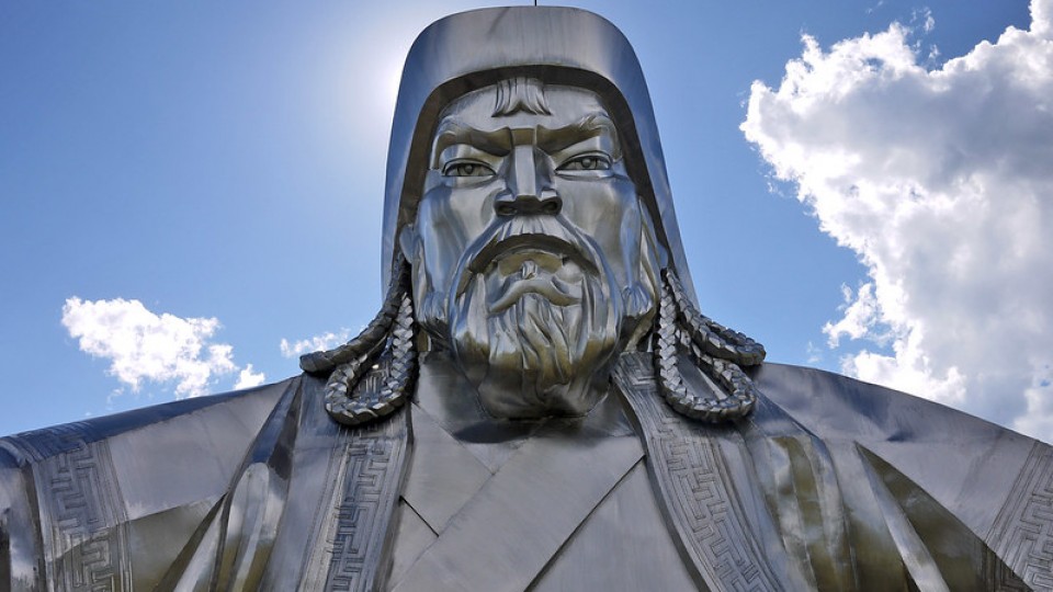 genghis khan statue close up face photograph