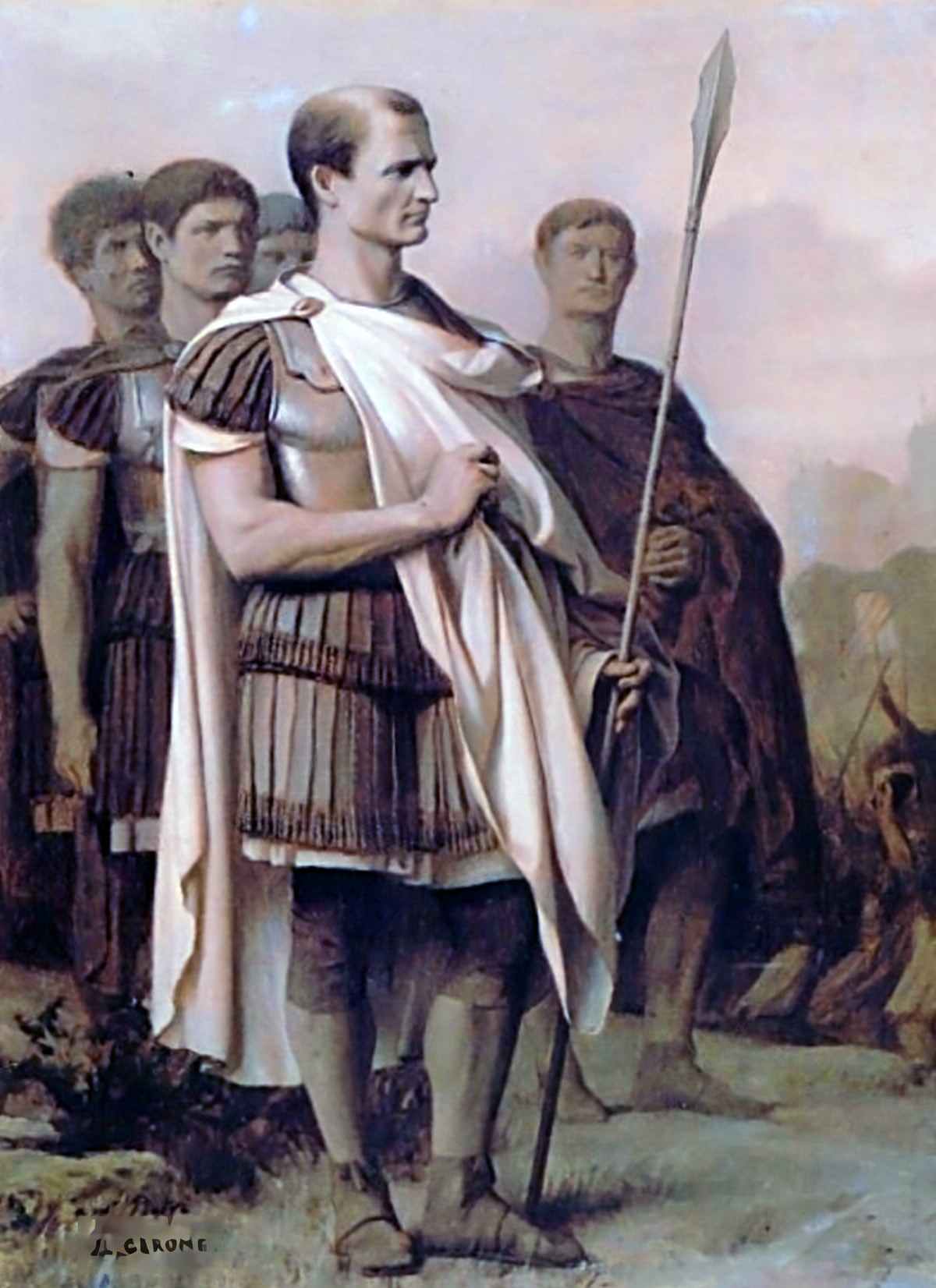 The Julius Caesar's full body portrait by Jean Leon Gerome.