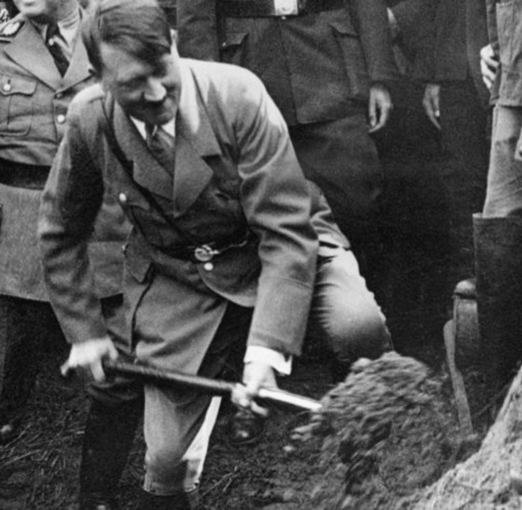 Hitler at the groundbreaking ceremony for the Reichsautobahn from Frankfurt via Darmstadt and Mannheim to Heidelberg