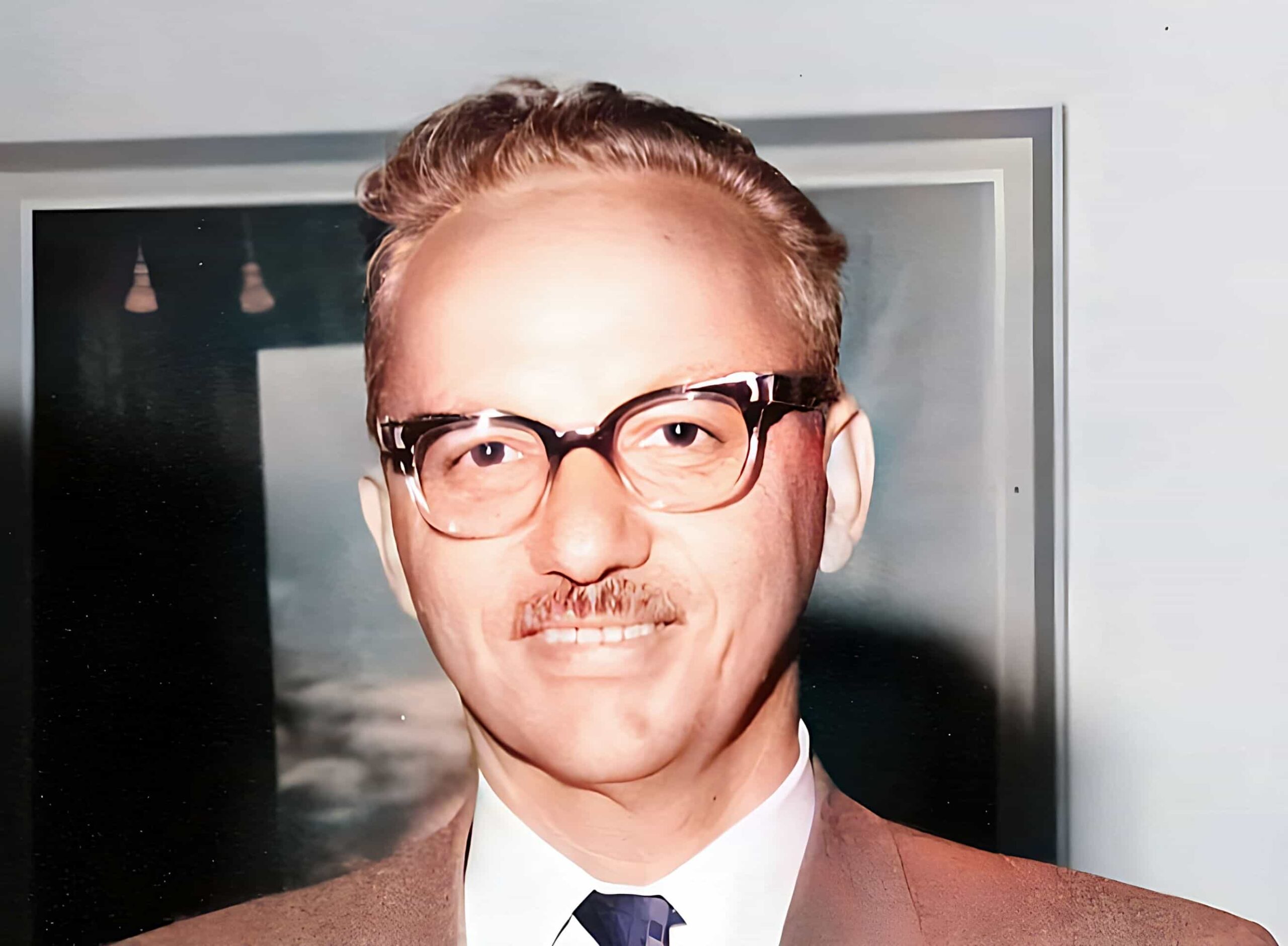 George Dantzig close-up colored portrait photograph