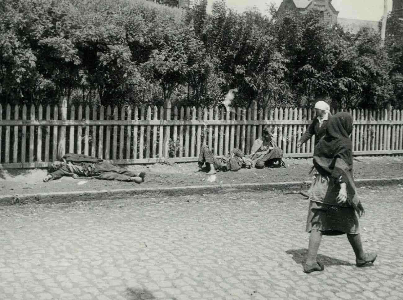 Kharkiv, Starved peasants on a street during the Holodomor in 1933.