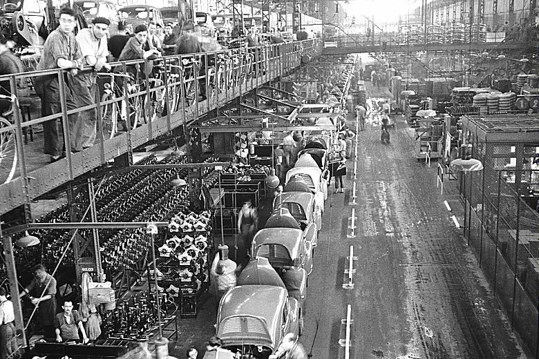 The Renault car factory in Paris in 1945