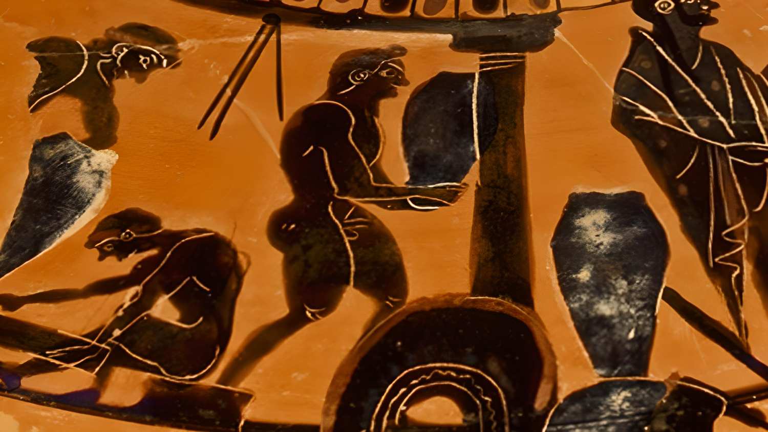 This is a Greek vase on pottery.