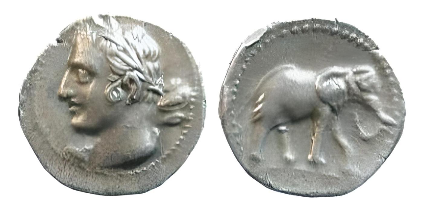 A coin from the Carthaginian era was discovered near Valls, Spain, and it shows Hannibal with an African elephant.