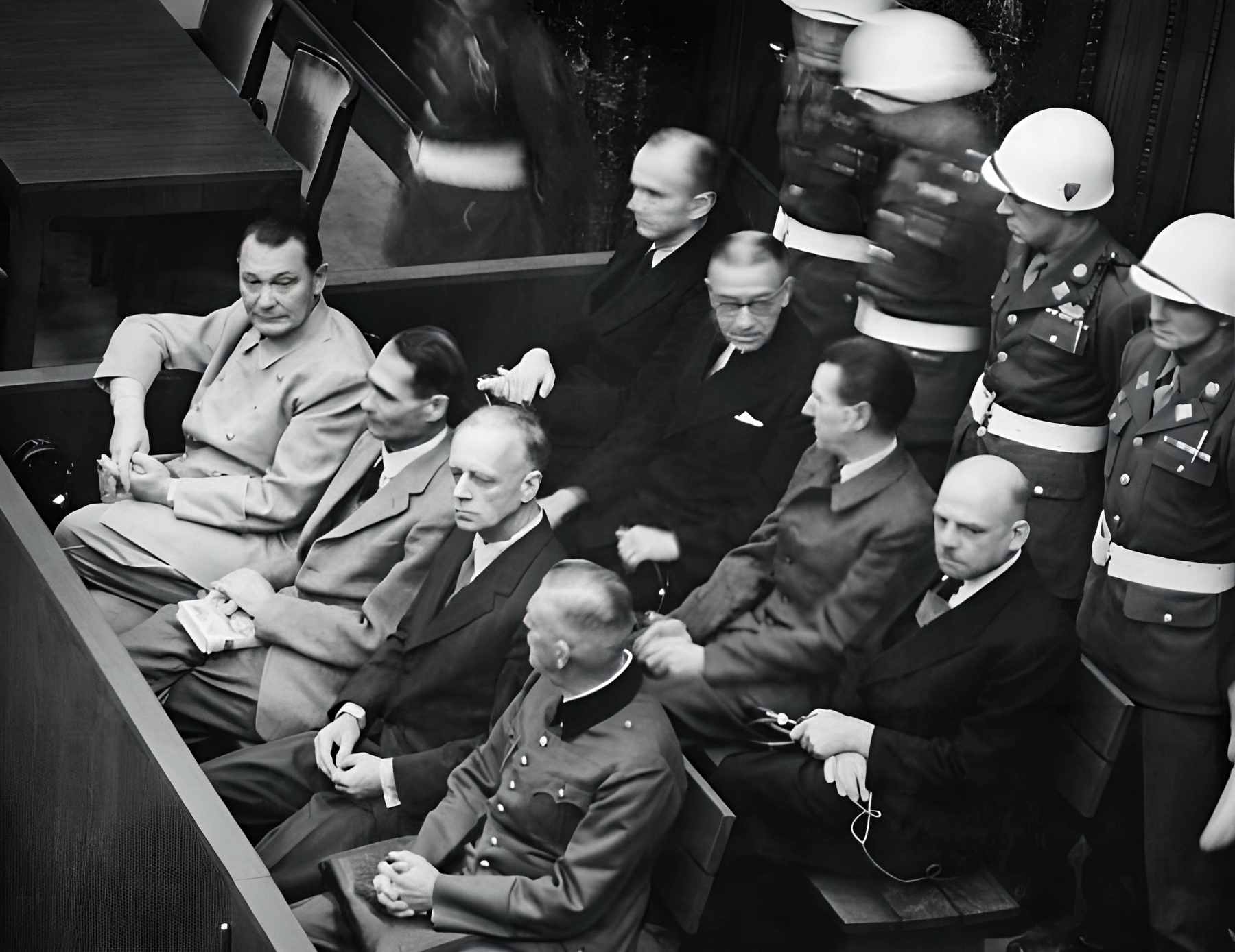 The Nazi defendants all with high IQs at the Nuremberg trials.