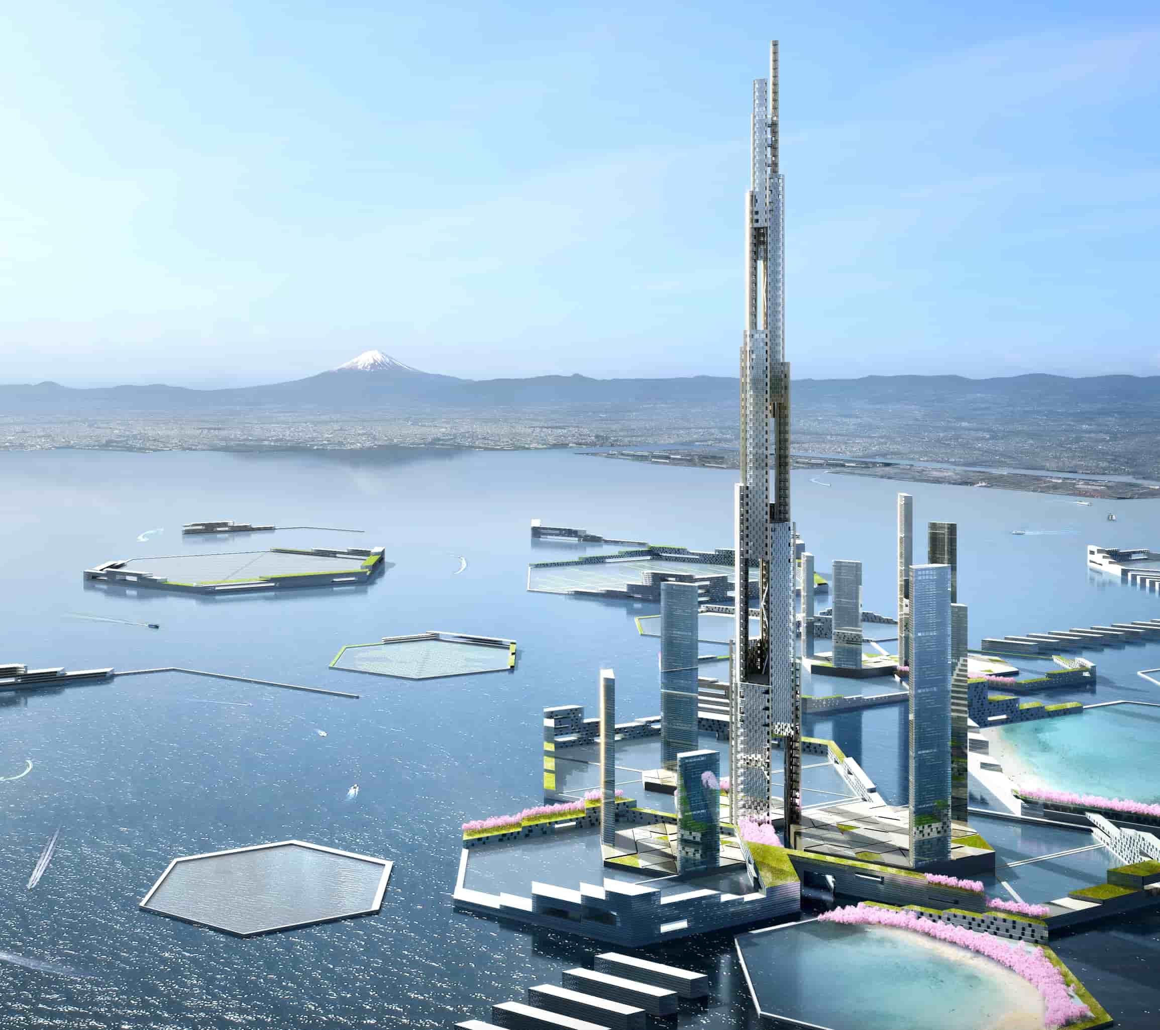 Sky Mile Tower in next tokyo 2045