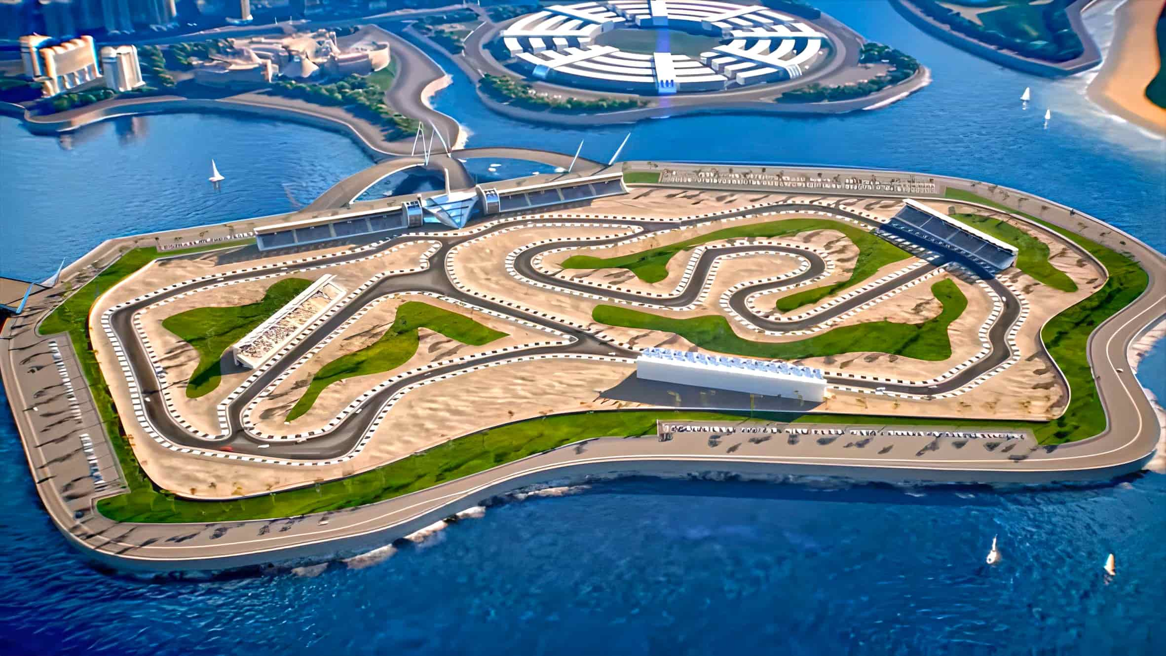 Azerbaijan Tower khazar islands race track