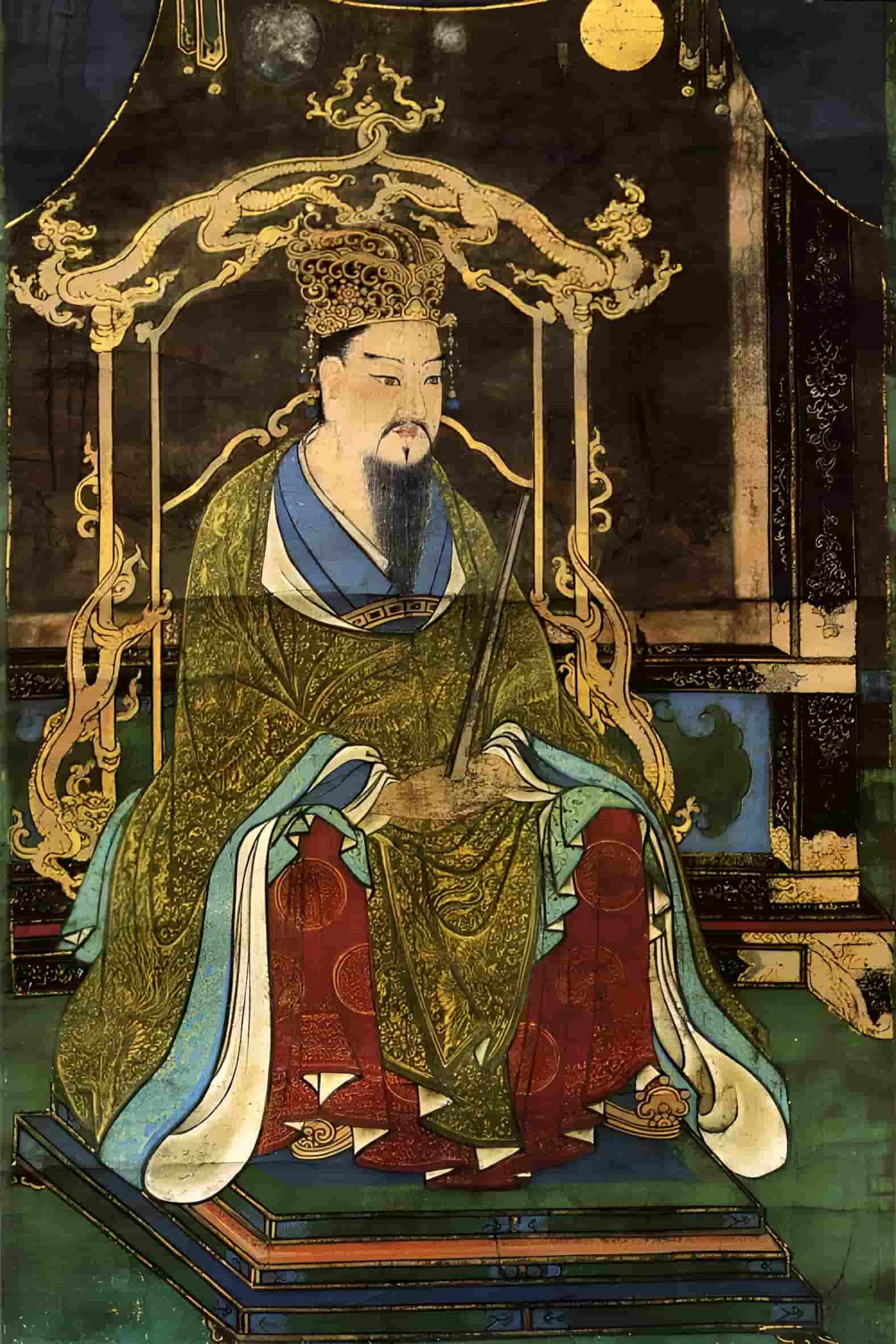 yubikiri emperor Kanmu (735-806) on his throne during his reign.