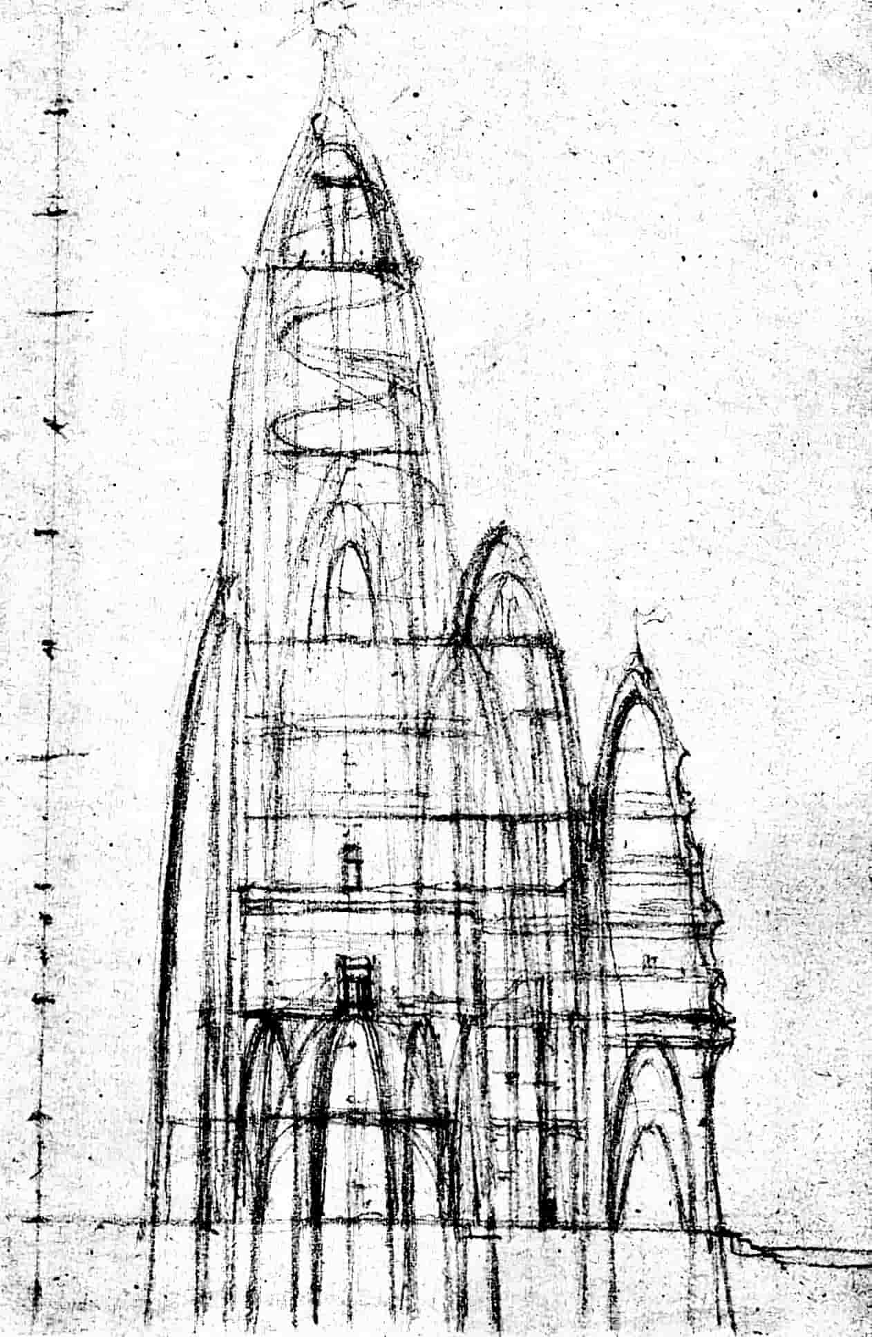 The Hotel Attraction drawing by Gaudi.