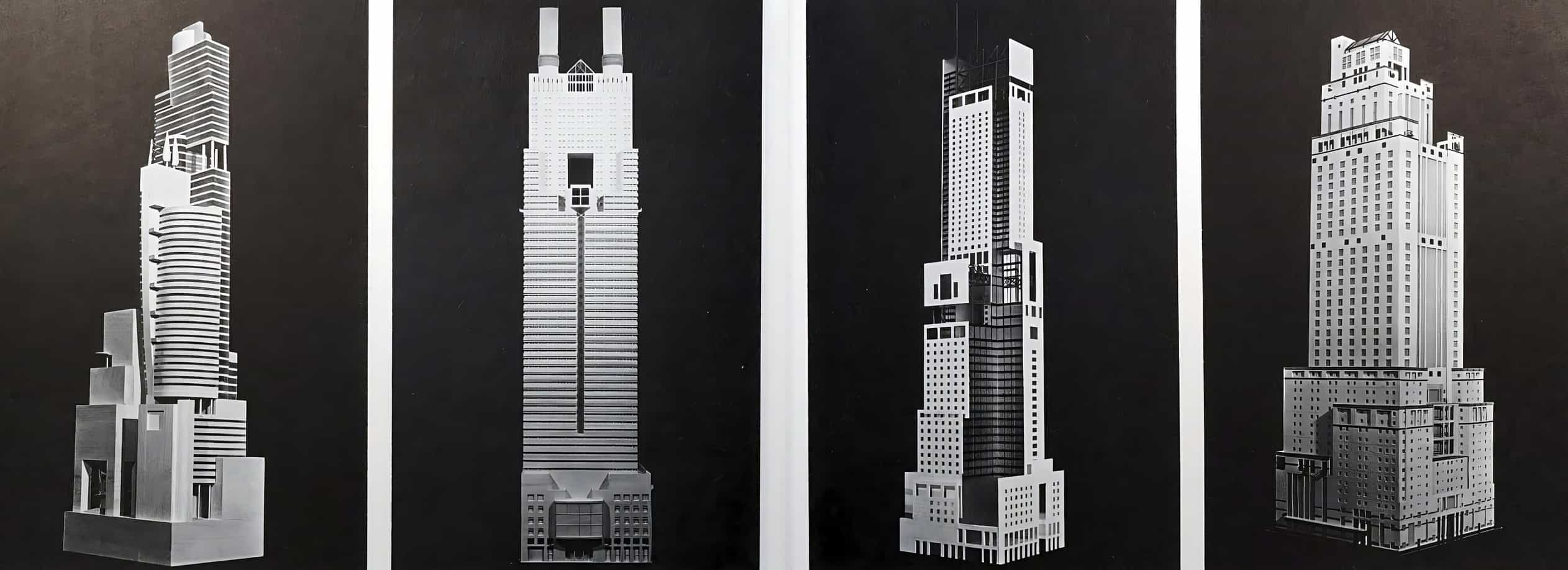 Innovative skyscraper designs of the time with a similar design idea to the Houston Tower.