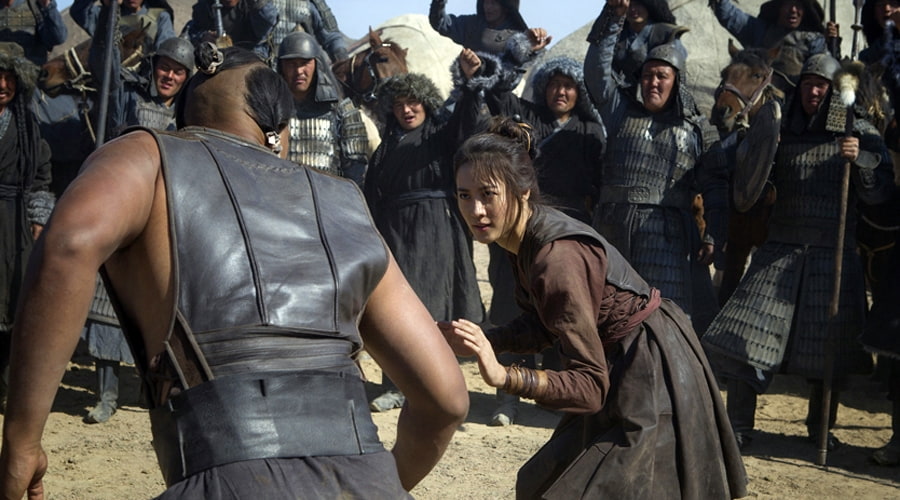 Khutulun during a wrestling.