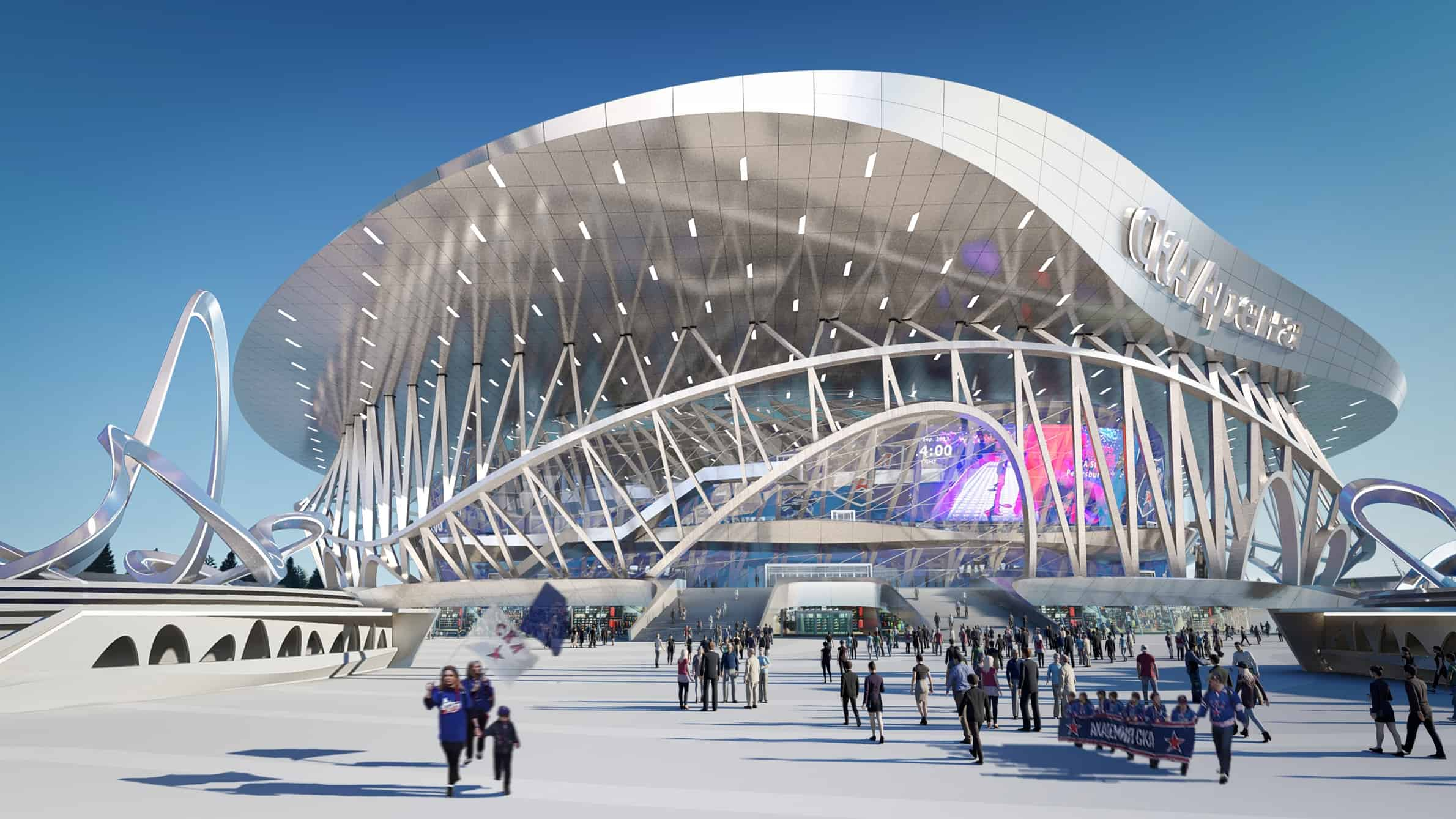 The proposed SCA Arena in St. Petersburg inspired by the Tatlin's Tower.