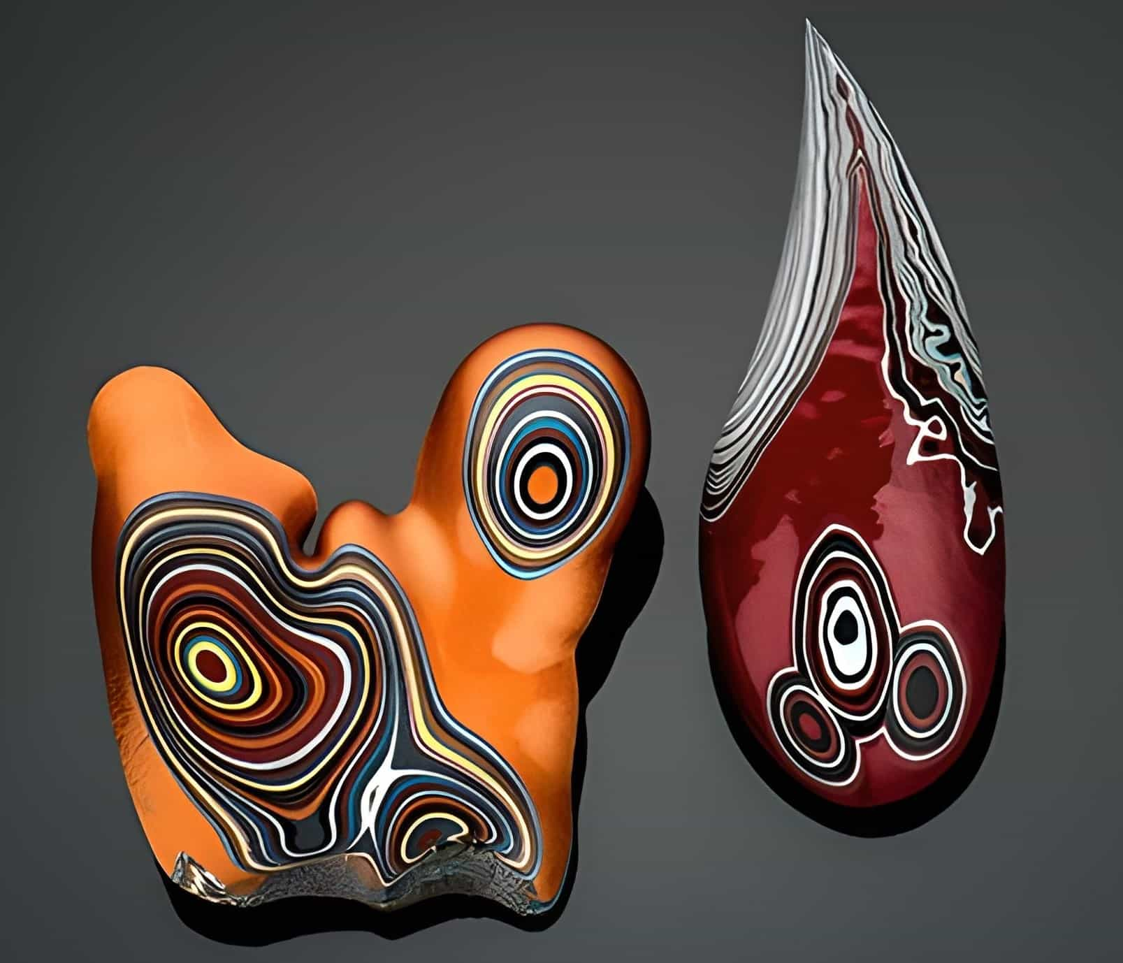 When the fordite is sliced open, it may reveal a variety of designs.