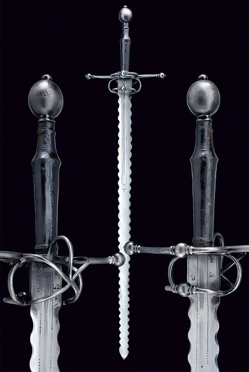 A hand-and-a-half type of flamberge sword, 16th century, German.