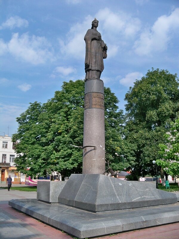 Statue of Roxelana (Hurrem Sultan) in downtown Rohatyn. She was the first woman in Ottoman history to be concerned with governmental matters.