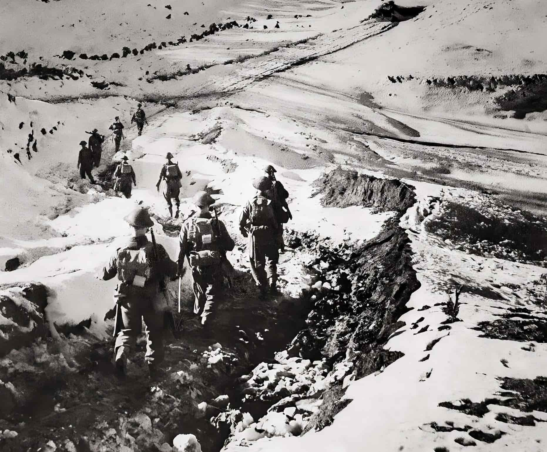 Soldiers along the Gustav Line.