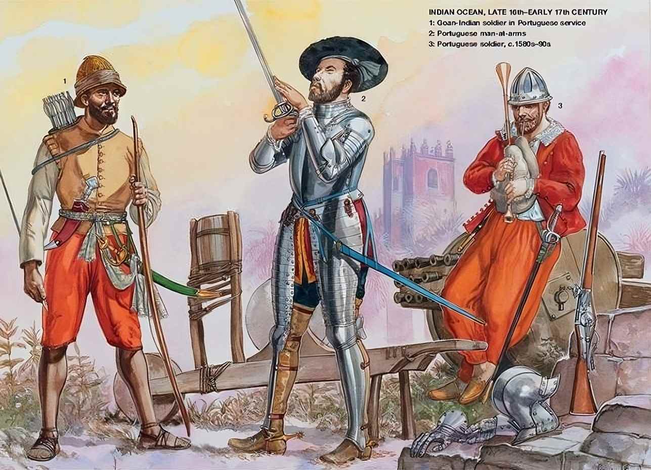 Portuguese soldiers in the 16th century.