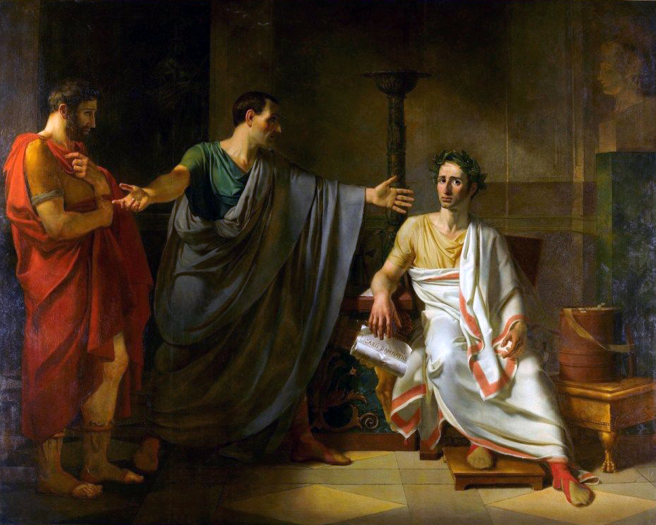 'La clémence de César' 1808 painting by Abel de Pujol depicting Julius Caesar.