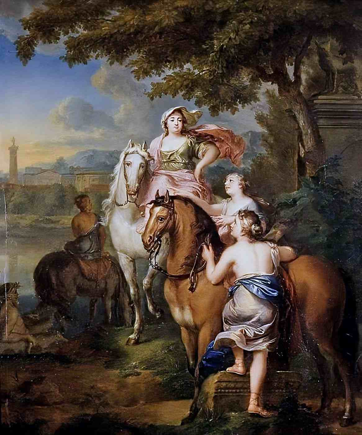 Gerard Sanders' 1754 painting of the Tiber provides an escape route to Cloelia.