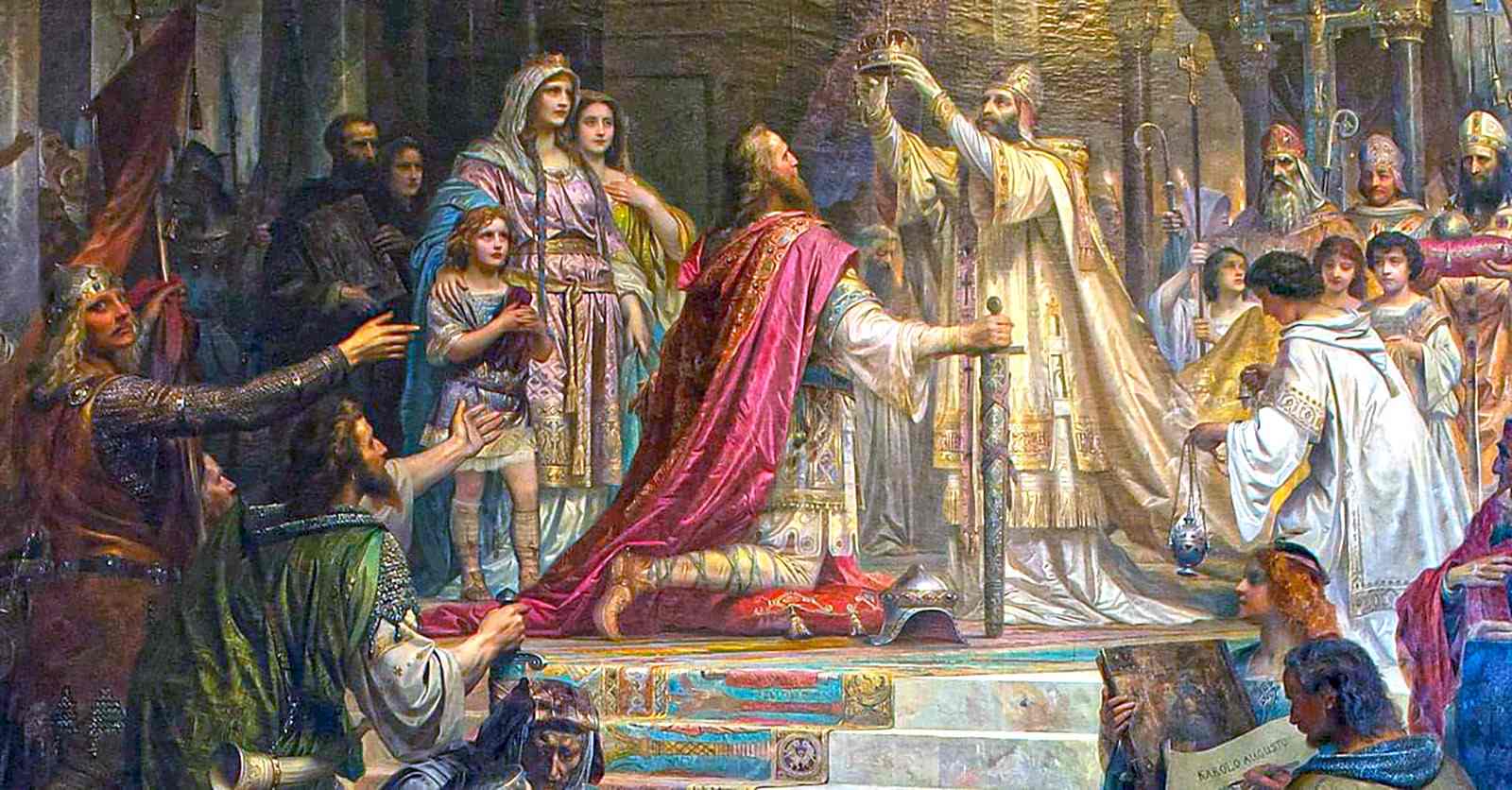 The Coronation of Charlemagne by Friedrich Kaulbach (1822-1903).