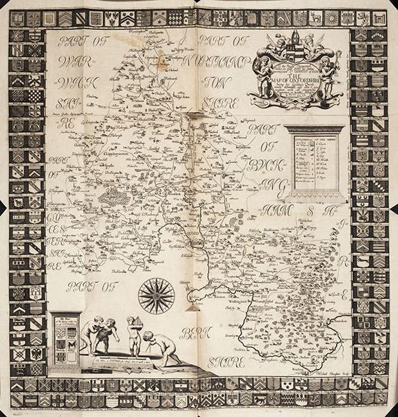 “The Map of Oxford-shire,” by Robert Plot, Natural History of Oxfordshire, 1676.