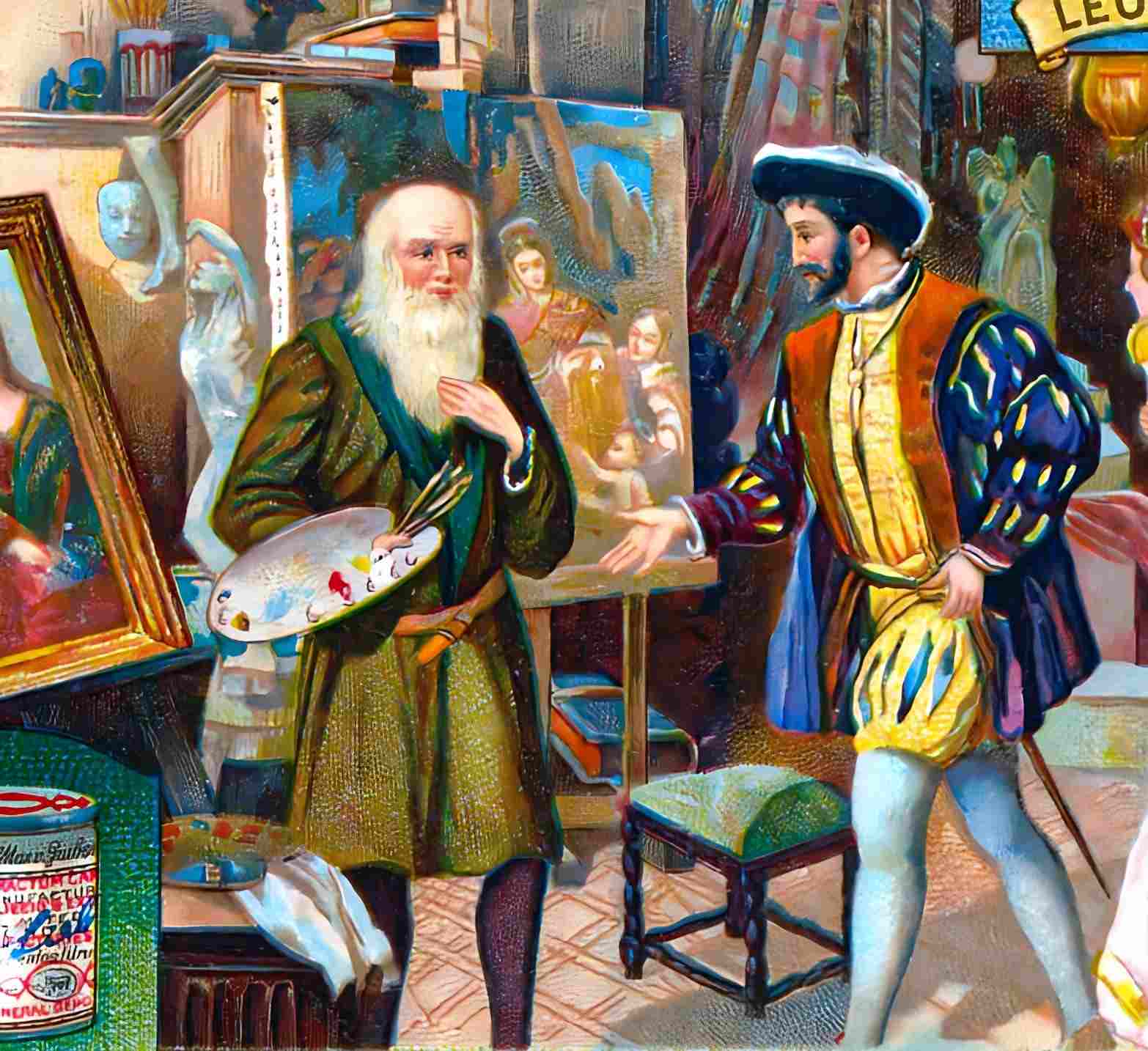 Leonardo da Vinci's Height. Francis I of France visits Leonardo da Vinci at Clos Luce manor house in Chateau de Cloux in 1516. 