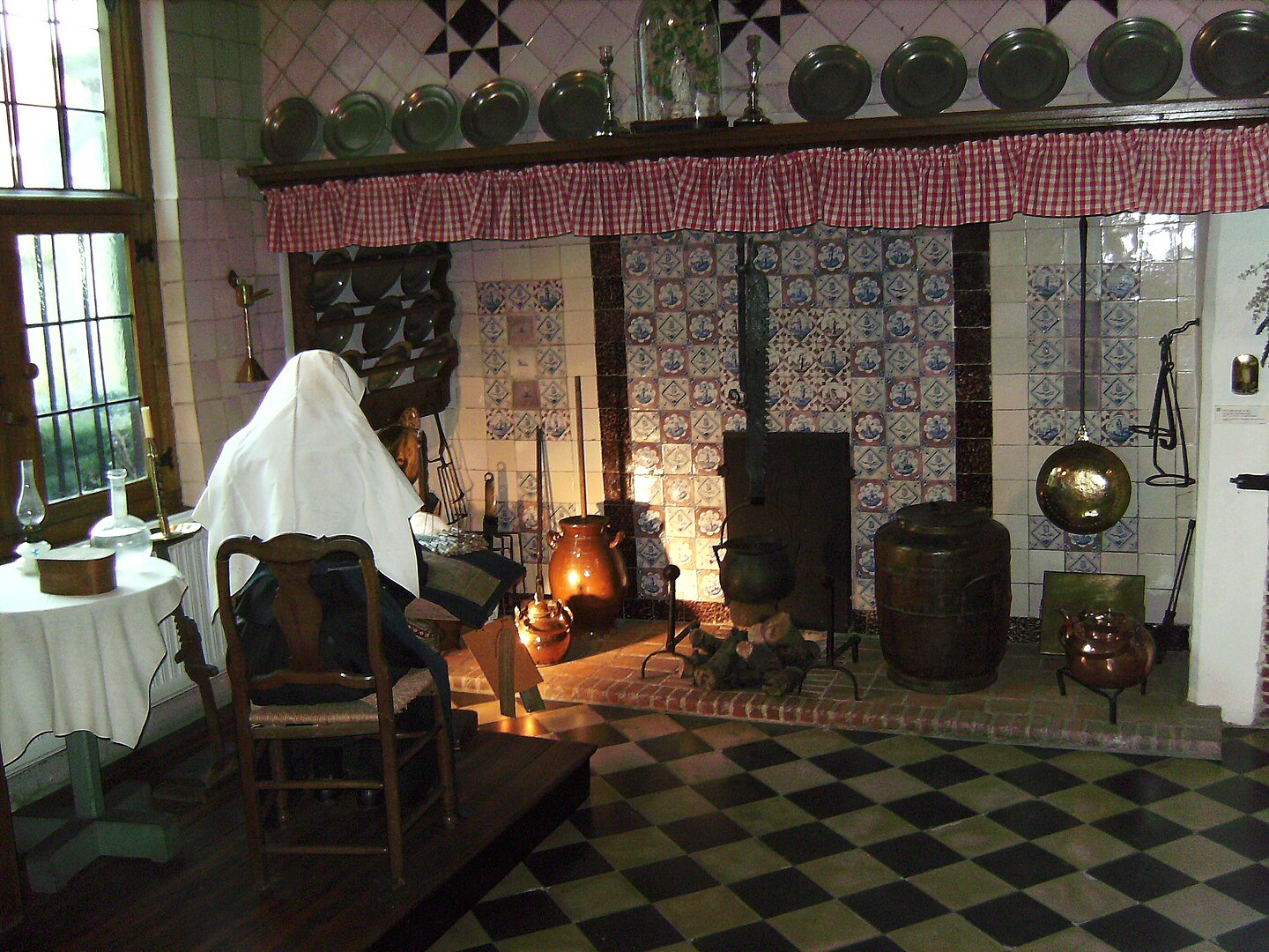 Interior of a convent in the 19th century, Turnhout Beguinage Museum, Belgium.
