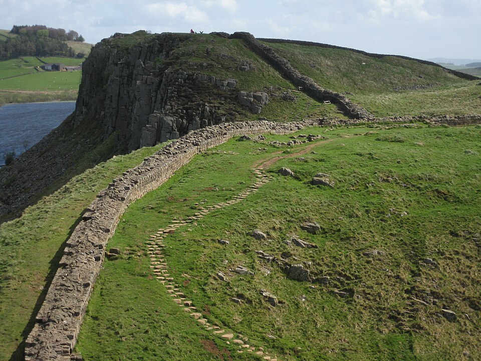 Glimpse of Hadrian's Wall, protecting the northern borders of Roman Britain.