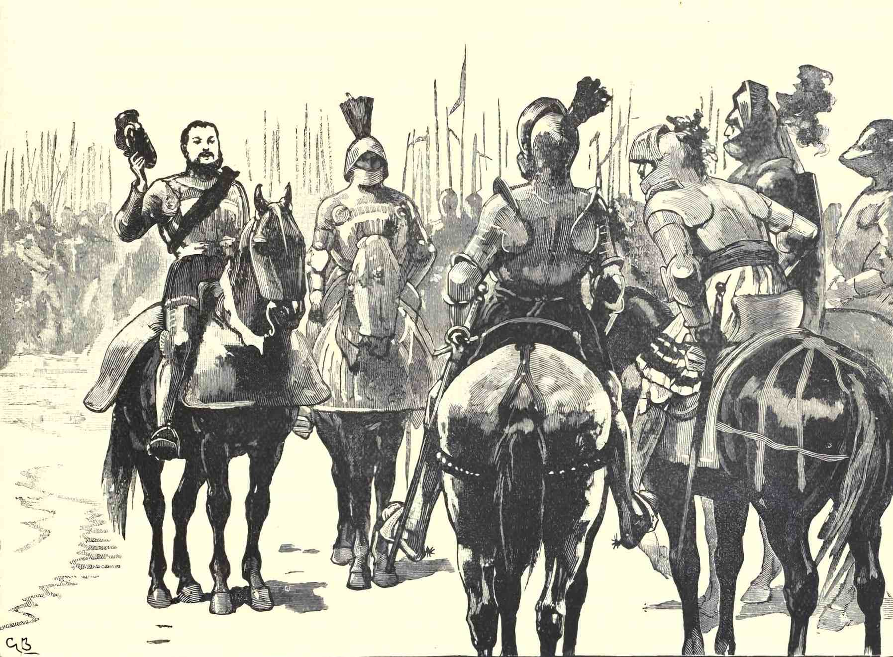 At the 1513 Battle of Spurs, Henry VIII captured many French officers serving with the Holy League. 