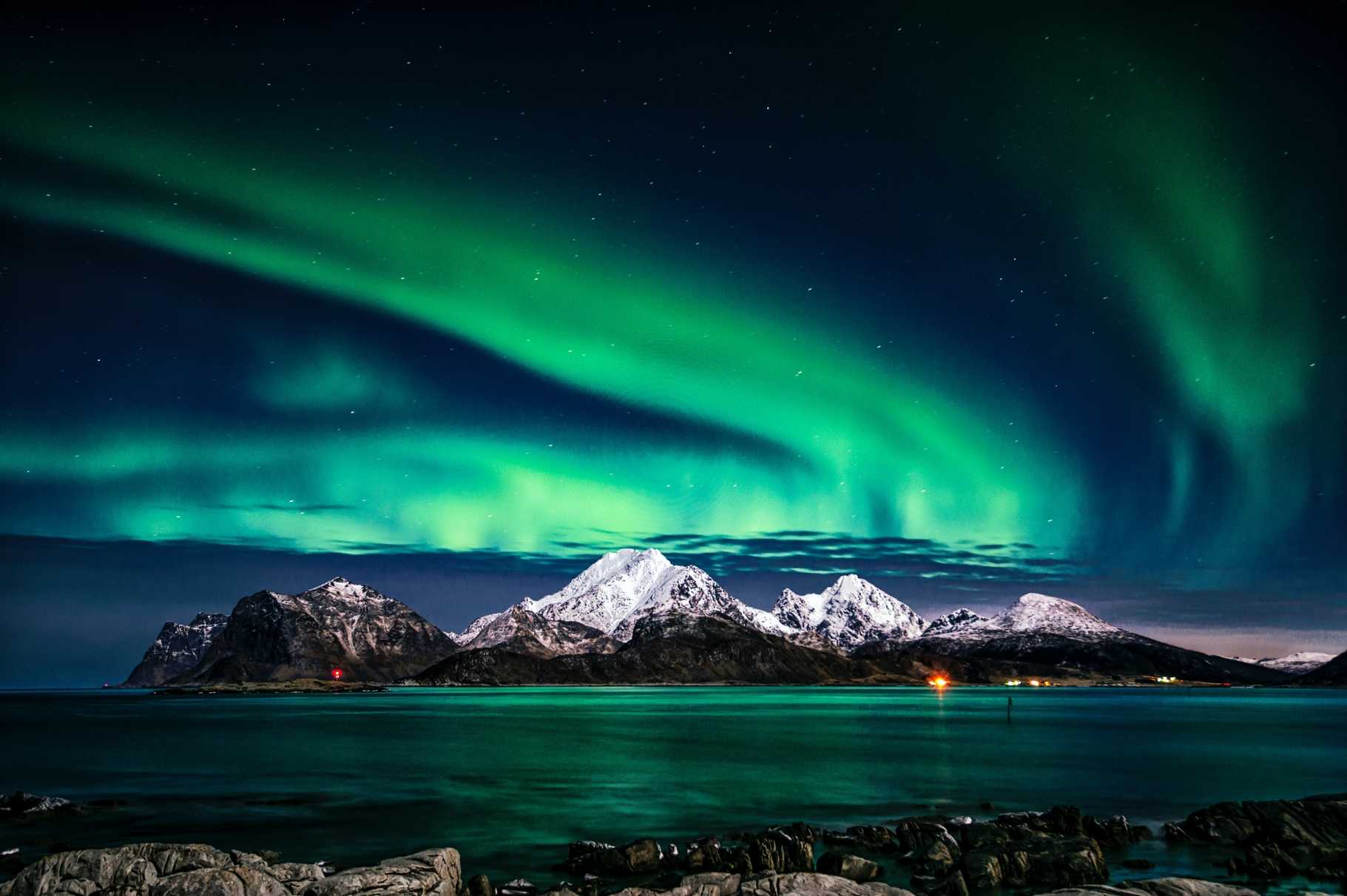 Aurora borealis northern light