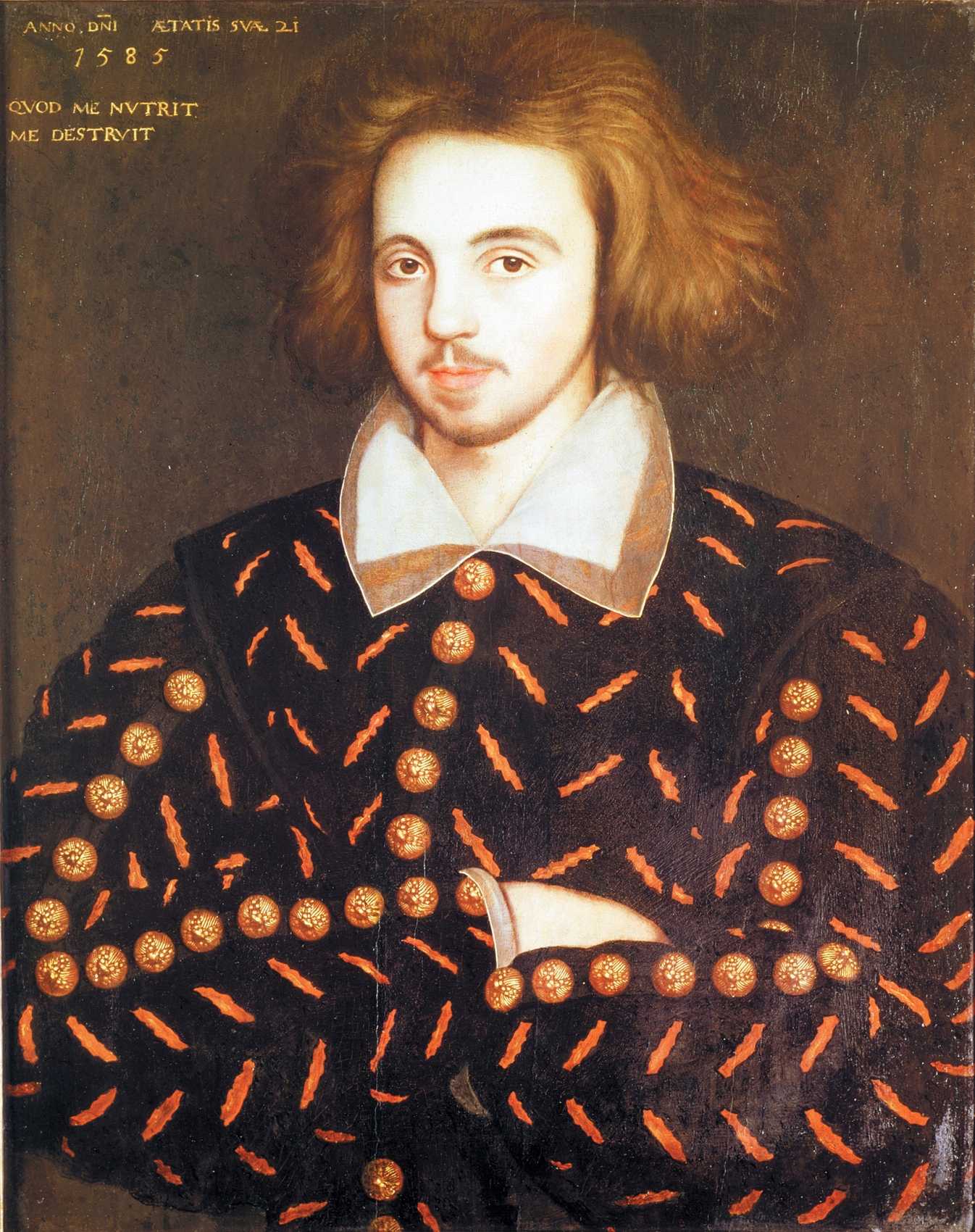 Portrait traditionally identified as Christopher Marlowe.