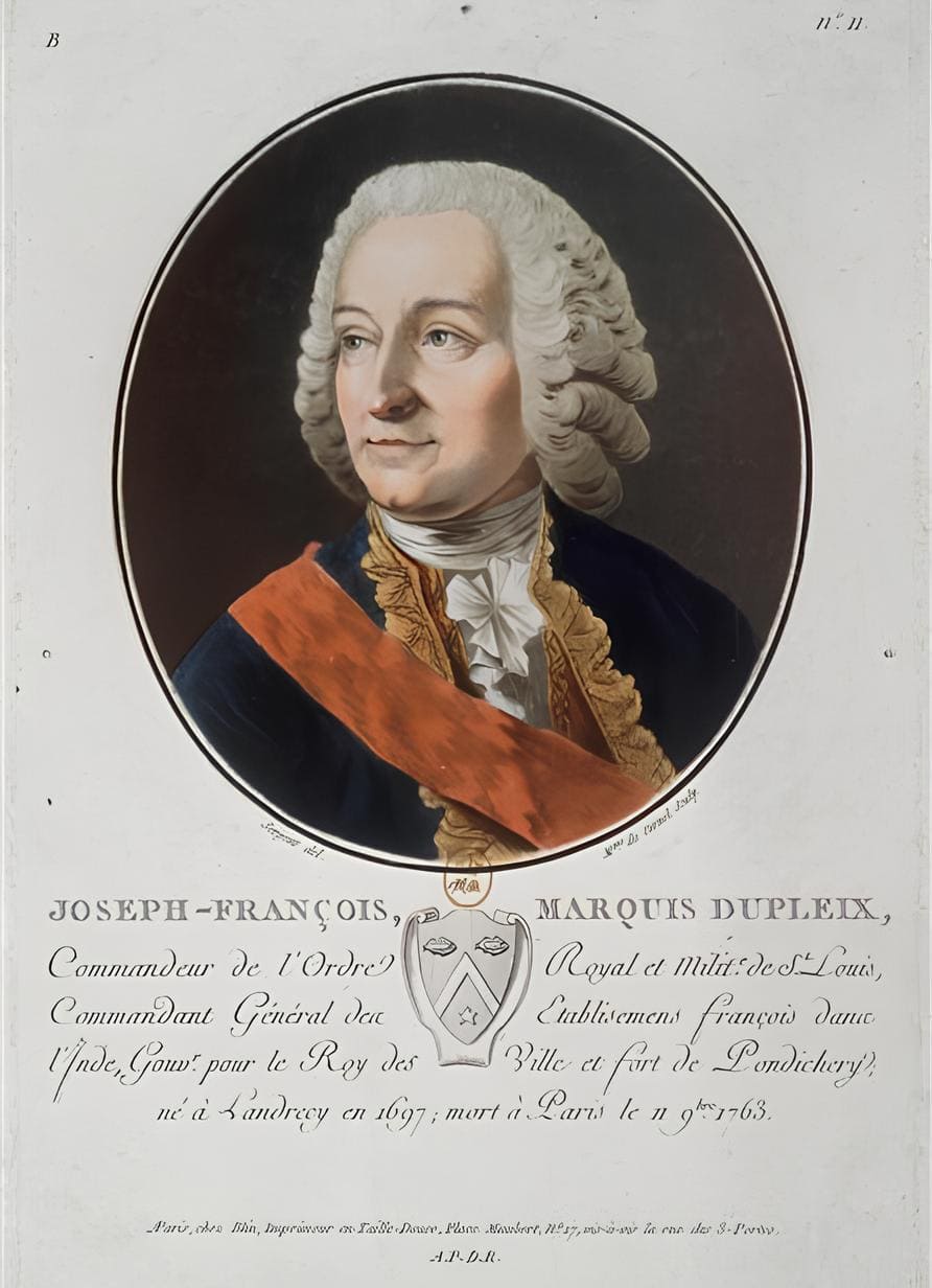 Print of Dupleix, governor of French India from 1742 to 1754.