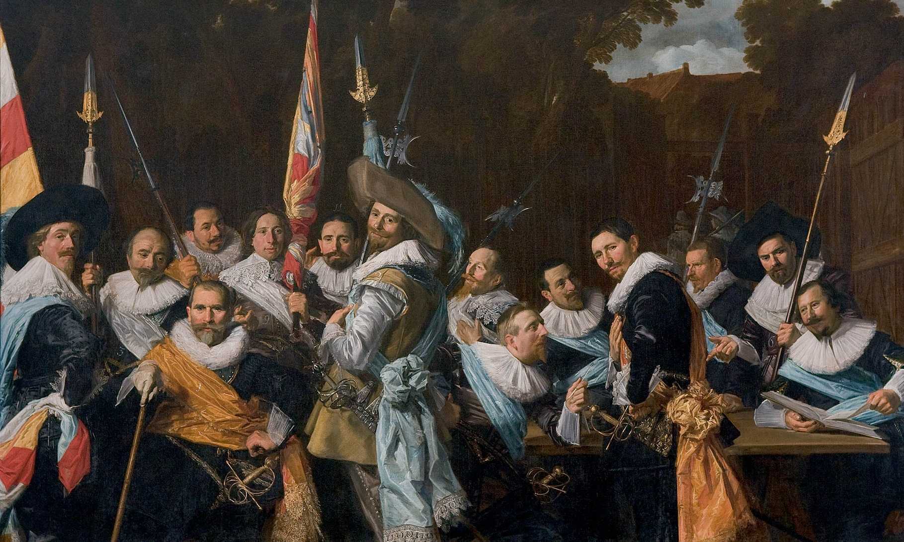 Dutch officers armed with partisans and halberds. Painter Frans Hals, 1633.