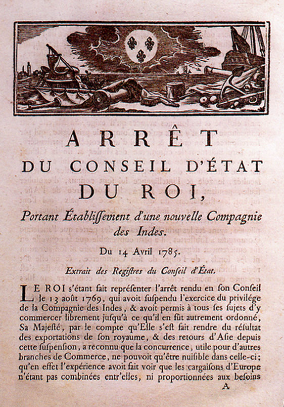 The edict that created the third French East India Company.