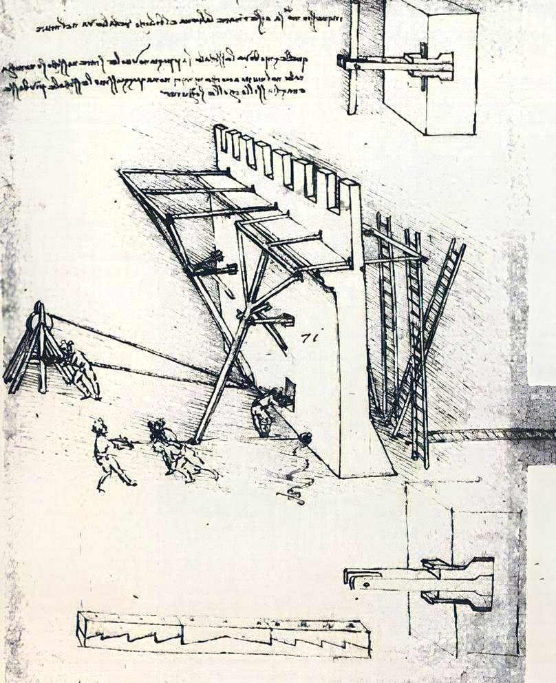 Leonardo da Vinci's moveable barricades, built in 1499 and used in Venice.