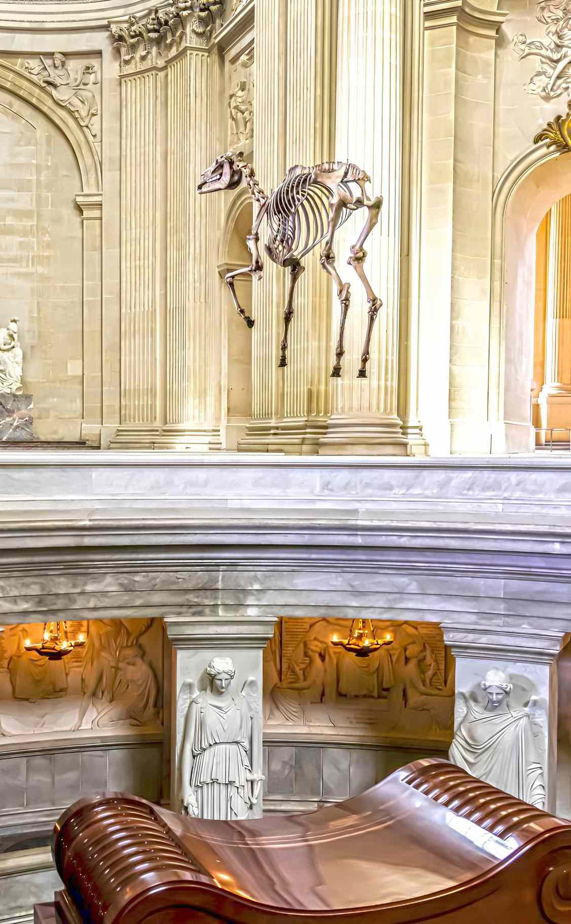 Memento Marengo hanging over Napoleon's tomb in Dome Des Invalides.