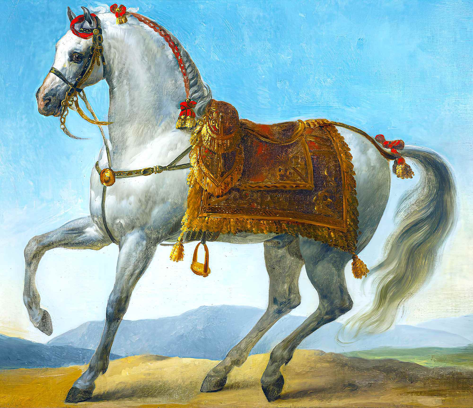 Napoleon's horse Marengo, an Arabian stallion by Antoine-Jean Gros, 1803.