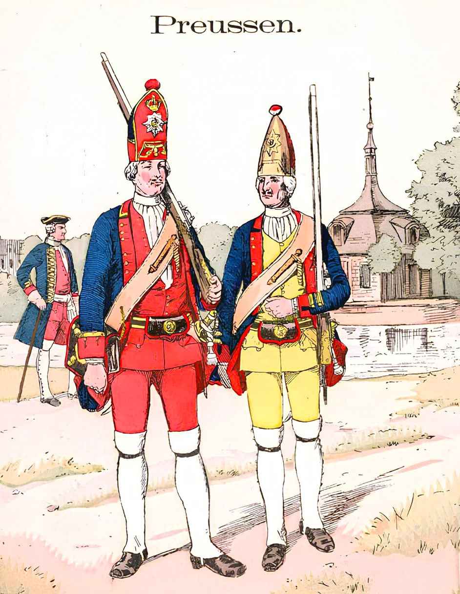 Potsdam Giants. Colored lithograph by Richard Knötel, 1891.