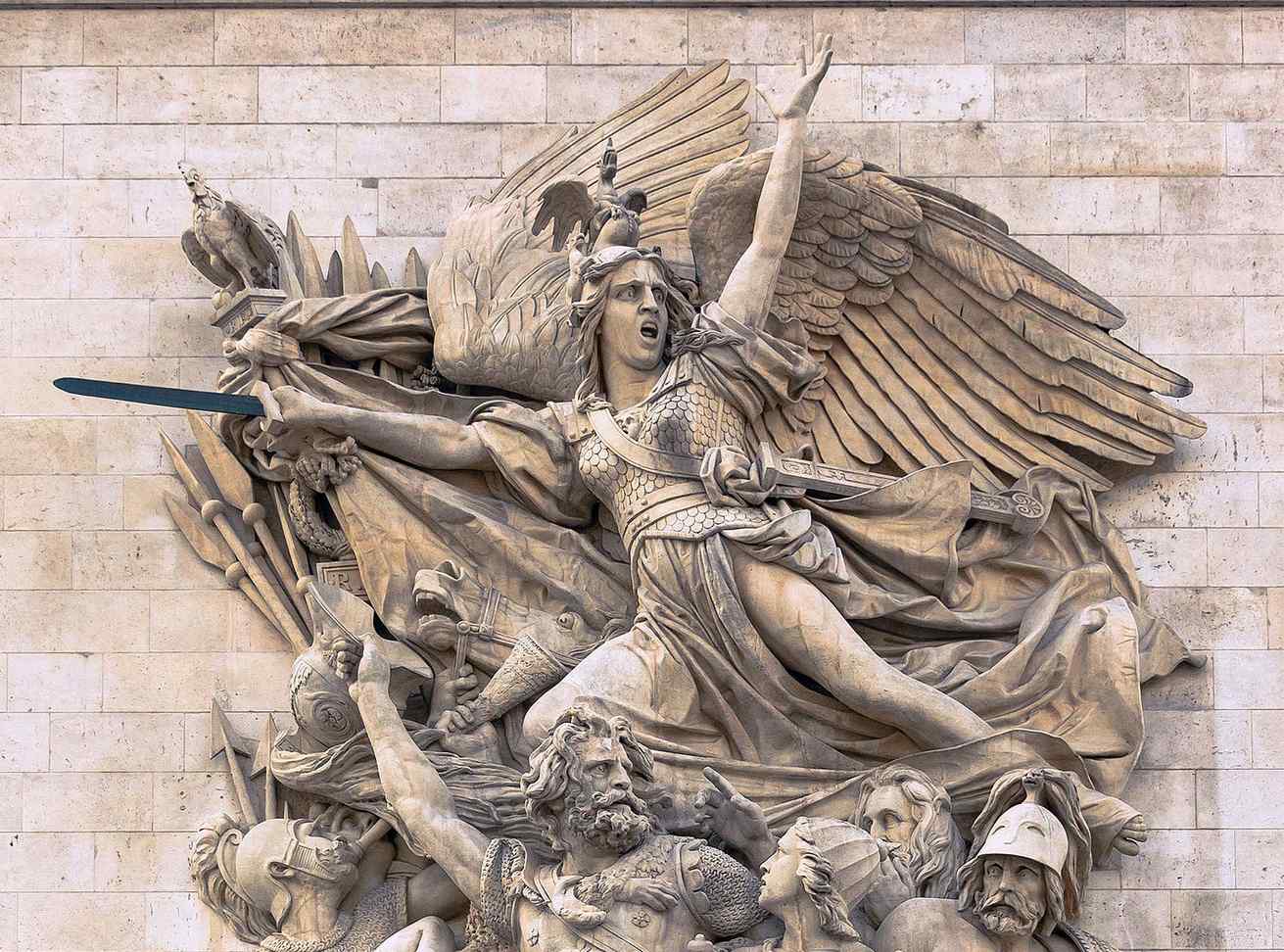 "The Departure of the Volunteers of 1792," or "La Marseillaise", as it is seen on the Arc de Triomphe in France.