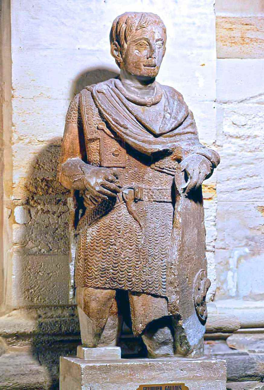 The Gallo-Roman statue of an ancient soldier is known as the Warrior of Vachères with lorica plumata