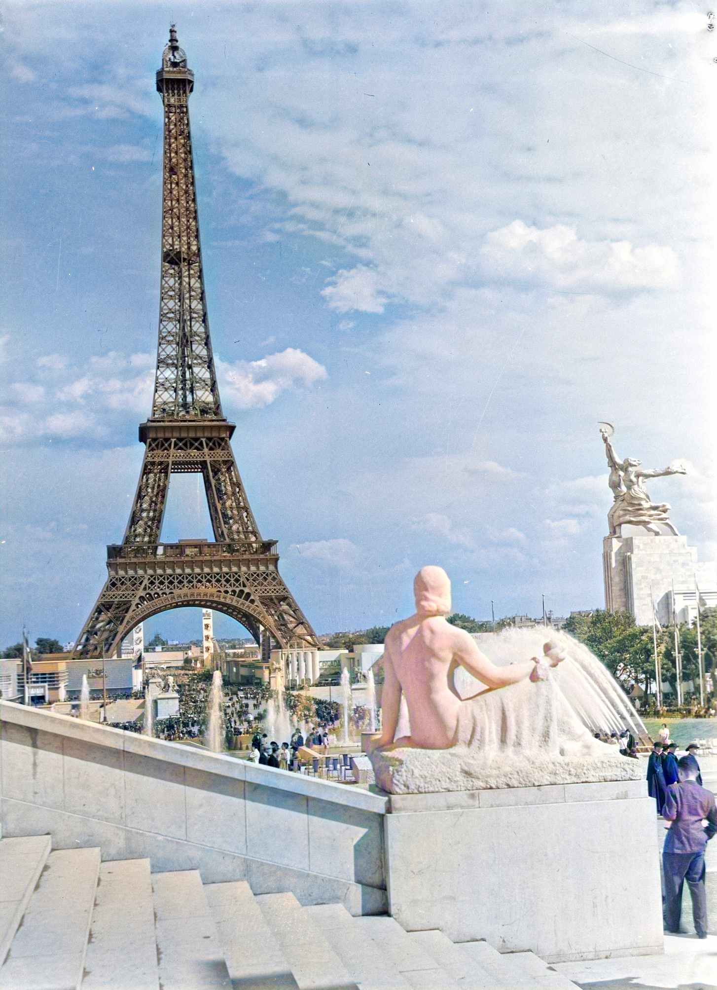 The Eiffel Tower and the Soviet Pavilion, 1937.