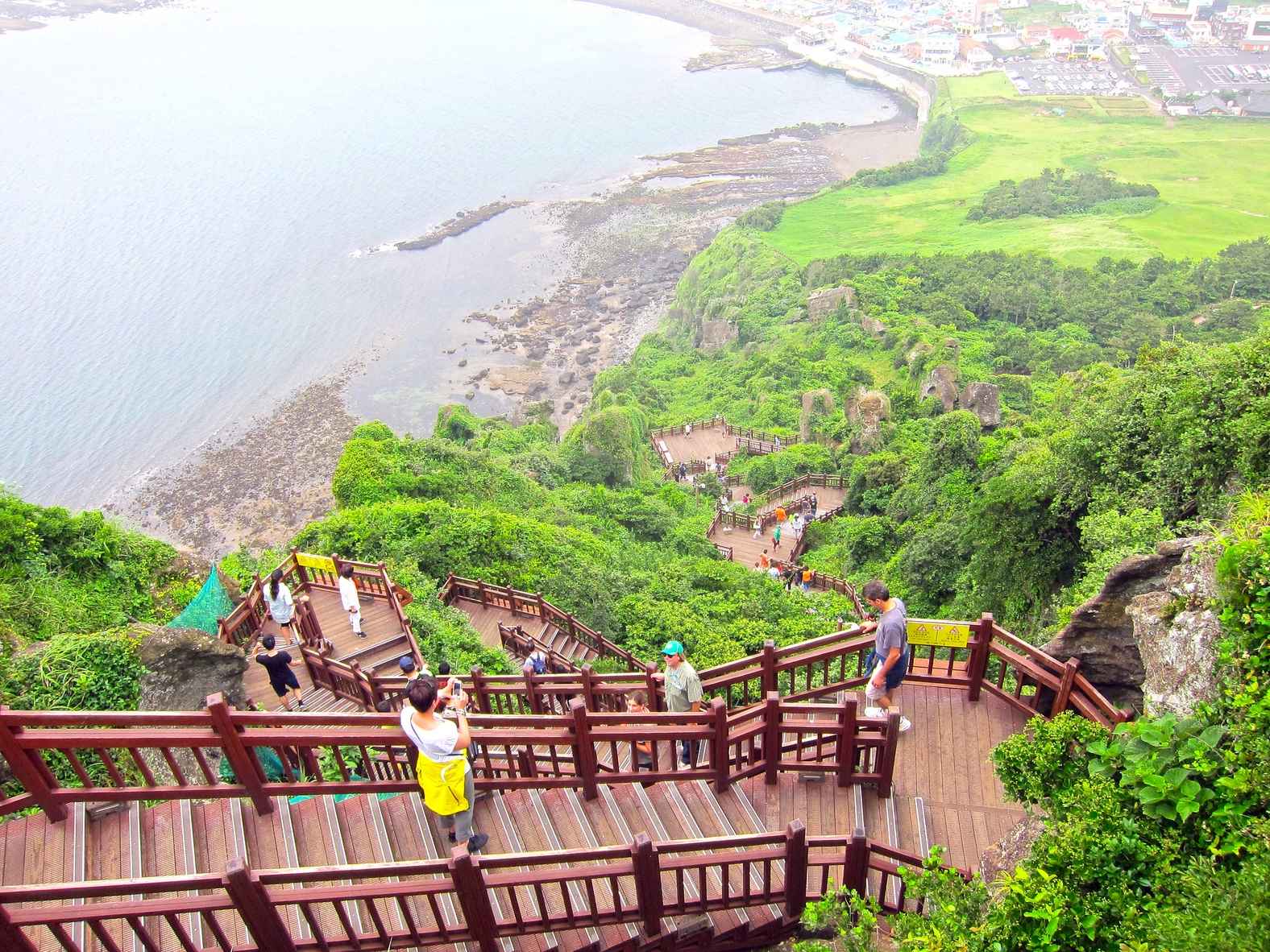 climbing Seongsan Ilchulbong steps