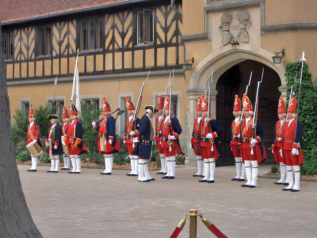 The Potsdam Giants on the occasion of the Queen's visit to Cecilienhof Palace in 2004.