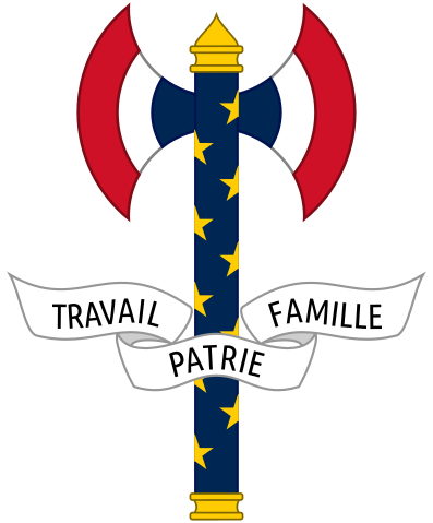 Official emblem of Marshal Pétain and de facto coat of arms of the Vichy regime.