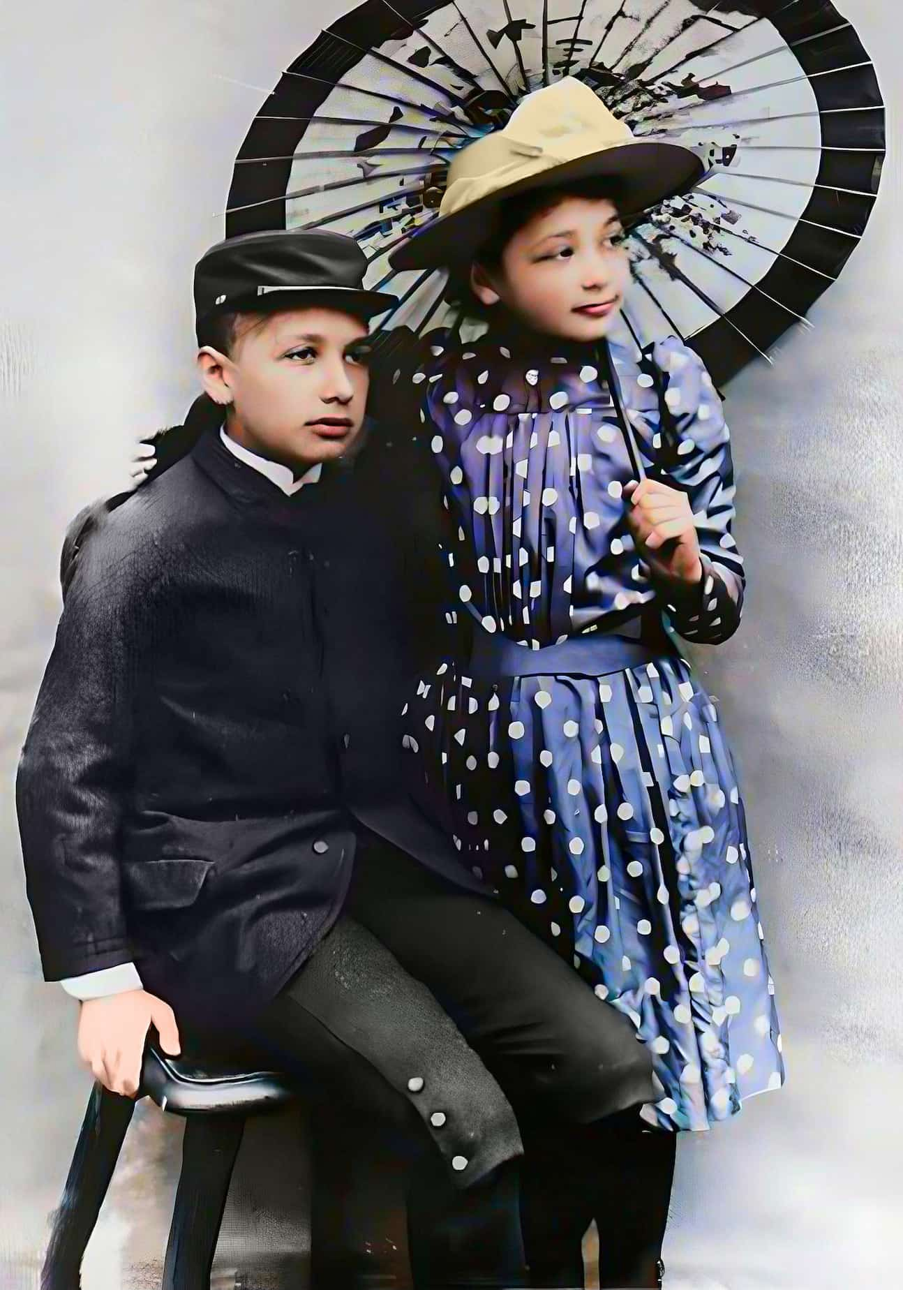 Albert Einstein as a child with his sister Maja Einstein