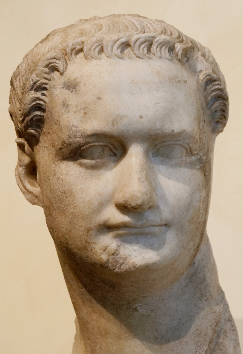 Domitian's Bust, Capitoline Museums, Rome. The Roman Senate officially condemned his memory in 96 AD.