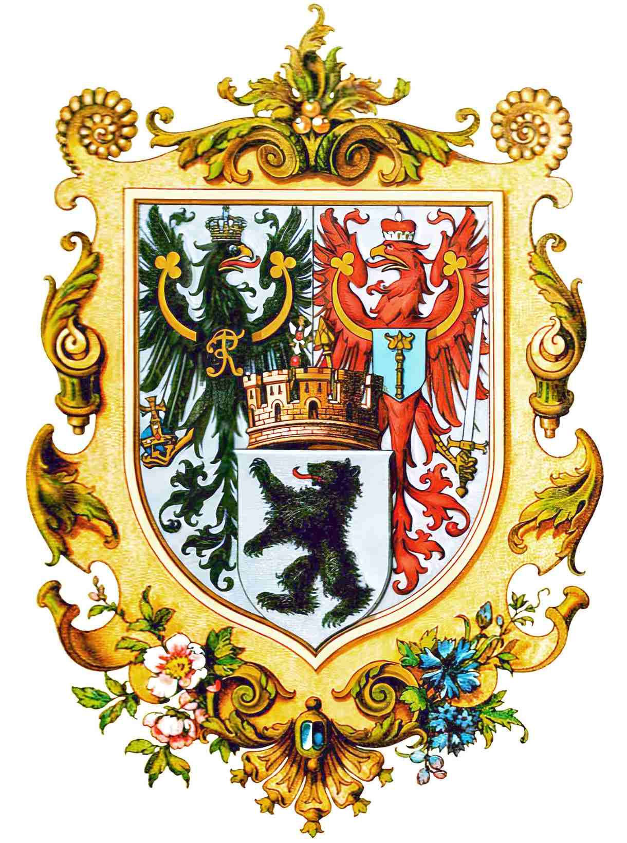 Coat of arms of Berlin includes a heater shield